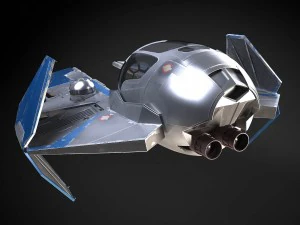 Jedi Starfighter ETA-2 with Hyperdrive Booster Rin 3D Model