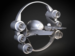 Jedi Starfighter ETA-2 with Hyperdrive Booster Rin Model 3D