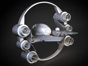 Jedi Starfighter ETA-2 with Hyperdrive Booster Rin 3D Model
