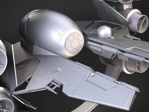 Jedi Starfighter ETA-2 with Hyperdrive Booster Rin Model 3D