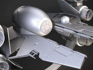 Jedi Starfighter ETA-2 with Hyperdrive Booster Rin 3D Model