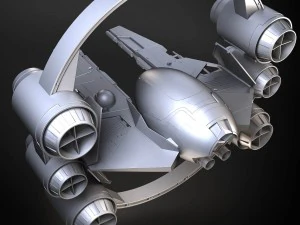 Jedi Starfighter ETA-2 with Hyperdrive Booster Rin 3D Model