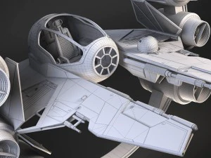 Jedi Starfighter ETA-2 with Hyperdrive Booster Rin 3D Model