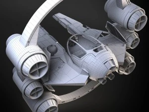 Jedi Starfighter ETA-2 with Hyperdrive Booster Rin 3D Model