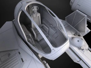 Jedi Starfighter ETA-2 with Hyperdrive Booster Rin 3D Model