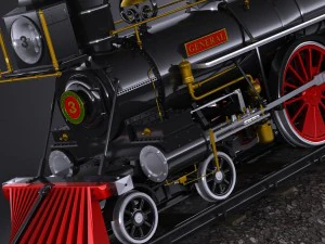 The General 4-4-0 Steam Locomotive 3D Model