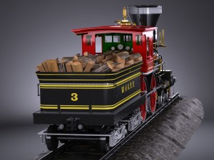 The General 4-4-0 Steam Locomotive Modelo 3D