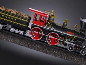 The General 4-4-0 Steam Locomotive 3D Model