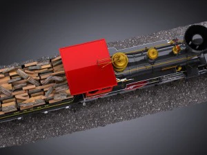 The General 4-4-0 Steam Locomotive 3D Model
