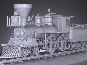 The General 4-4-0 Steam Locomotive 3D Model