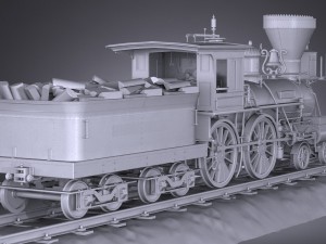 The General 4-4-0 Steam Locomotive Modelo 3D