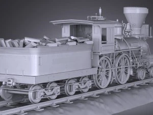 The General 4-4-0 Steam Locomotive 3D Model