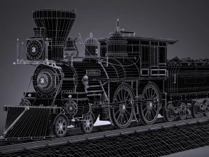 The General 4-4-0 Steam Locomotive 3D Model