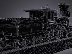 The General 4-4-0 Steam Locomotive 3D Model