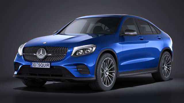Mercedes-Benz GLC Coupe 2017 3D Model .c4d .max .obj .3ds .fbx .stl .blend
