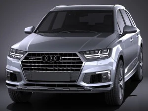 Audi Q7 E-tron 2017 Vray 3D Model