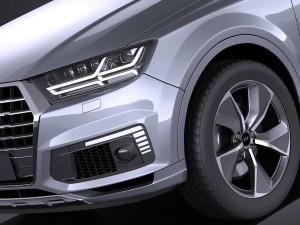 Audi Q7 E-tron 2017 Vray 3D Модель