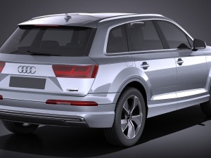 Audi Q7 E-tron 2017 Vray 3D Модель