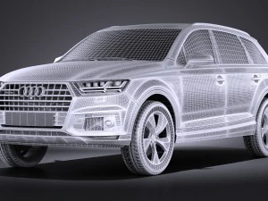 Audi Q7 E-tron 2017 Vray 3D Model