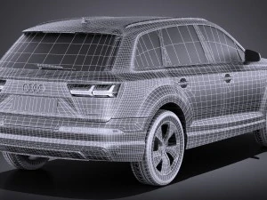 Audi Q7 E-tron 2017 Vray 3D Model