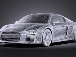 Audi R8 E-tron 2016 Vray 3D Model