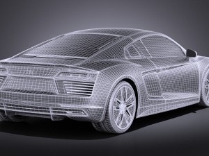 Audi R8 E-tron 2016 Vray 3Dモデル