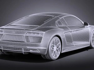 Audi R8 E-tron 2016 Vray 3D Model