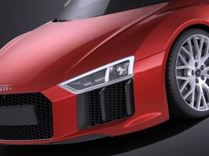 Audi R8 V10 Plus 2016 Vray 3D Model