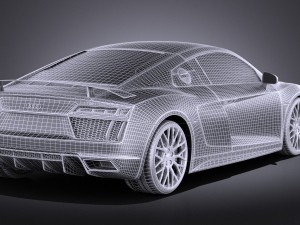 Audi R8 V10 Plus 2016 Vray 3D Model