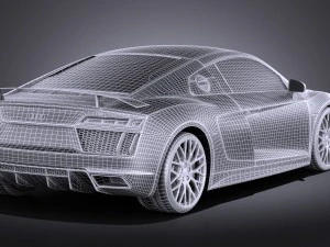 Audi R8 V10 Plus 2016 Vray 3D Model