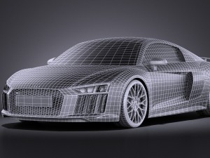 Audi R8 V10 Plus 2016 Vray 3D Model