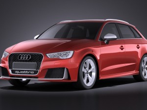 Audi RS3 Sportback 2016 Vray 3D Model