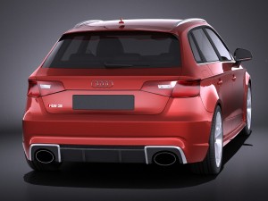Audi RS3 Sportback 2016 Vray 3D Model