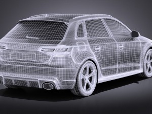 Audi RS3 Sportback 2016 Vray 3D Model