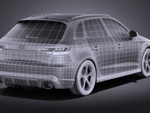 Audi RS3 Sportback 2016 Vray 3D Model