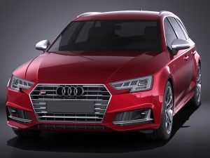 Audi S4 Avant 2017 Vray Model 3D