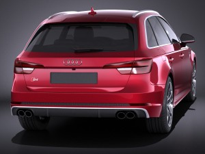 Audi S4 Avant 2017 Vray Model 3D