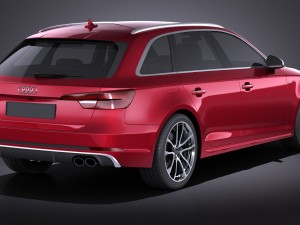 Audi S4 Avant 2017 Vray Model 3D