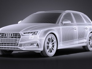 Audi S4 Avant 2017 Vray Model 3D