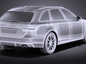 Audi S4 Avant 2017 Vray Model 3D