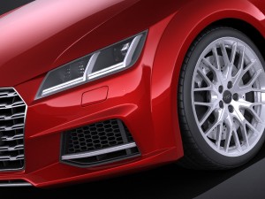 Audi TTS Coupe 2015 Vray 3D Модель