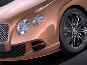Bentley Continental GT Speed Cabrio 2015 Vray 3D Model