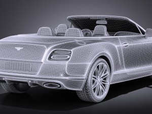Bentley Continental GT Speed Cabrio 2015 Vray 3D Model