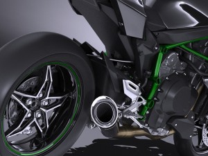 Kawasaki Ninja H2R Supercharged 2016 3D 모델