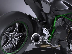 Kawasaki Ninja H2R Supercharged 2016 3D Model