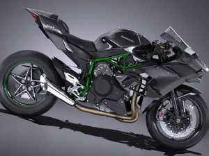 Kawasaki Ninja H2R Supercharged 2016 3D Model