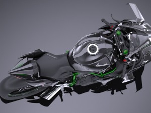 Kawasaki Ninja H2R Supercharged 2016 3D 모델
