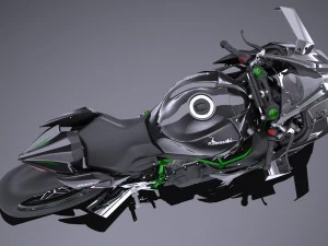 Kawasaki Ninja H2R Supercharged 2016 3D Model