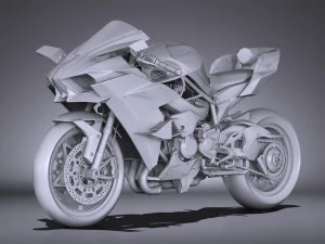Kawasaki Ninja H2R Supercharged 2016 3D Model