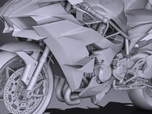 Kawasaki Ninja H2R Supercharged 2016 3D 모델